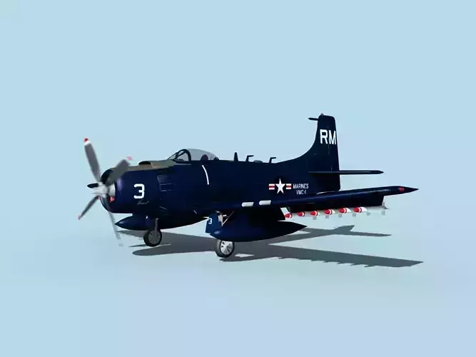 Douglas A-1H Skyraider  V17 USMC 3D model