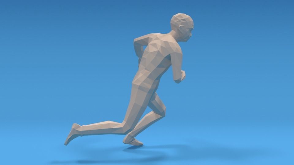 Low Poly Kid Running Low-poly 3D model_5