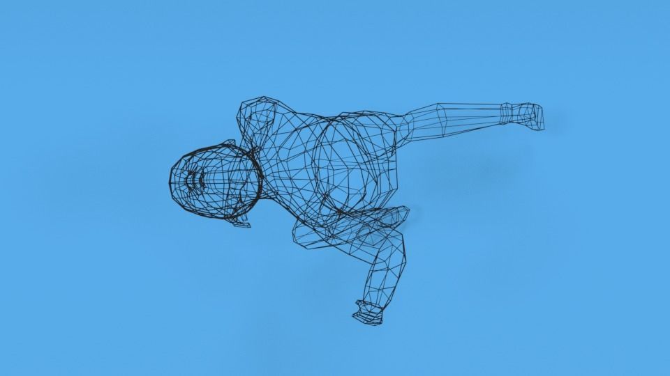 Low Poly Kid Running Low-poly 3D model_17