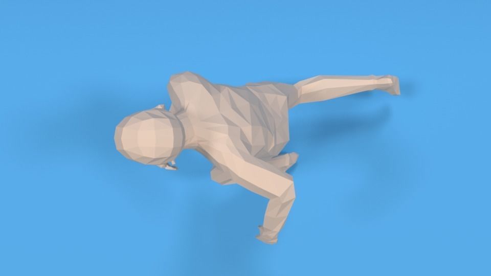Low Poly Kid Running Low-poly 3D model_8