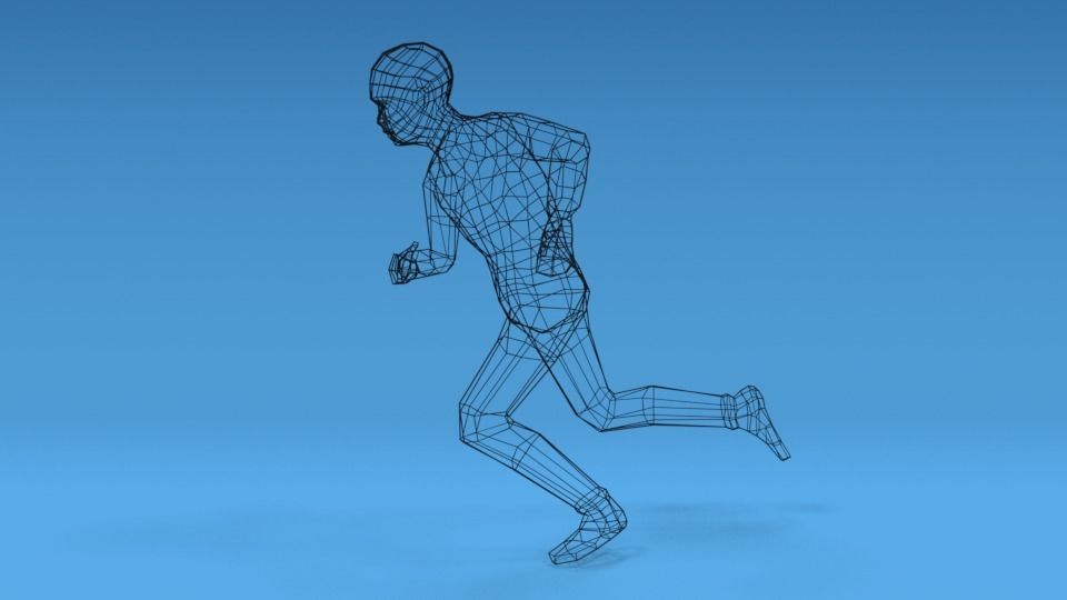 Low Poly Kid Running Low-poly 3D model_10