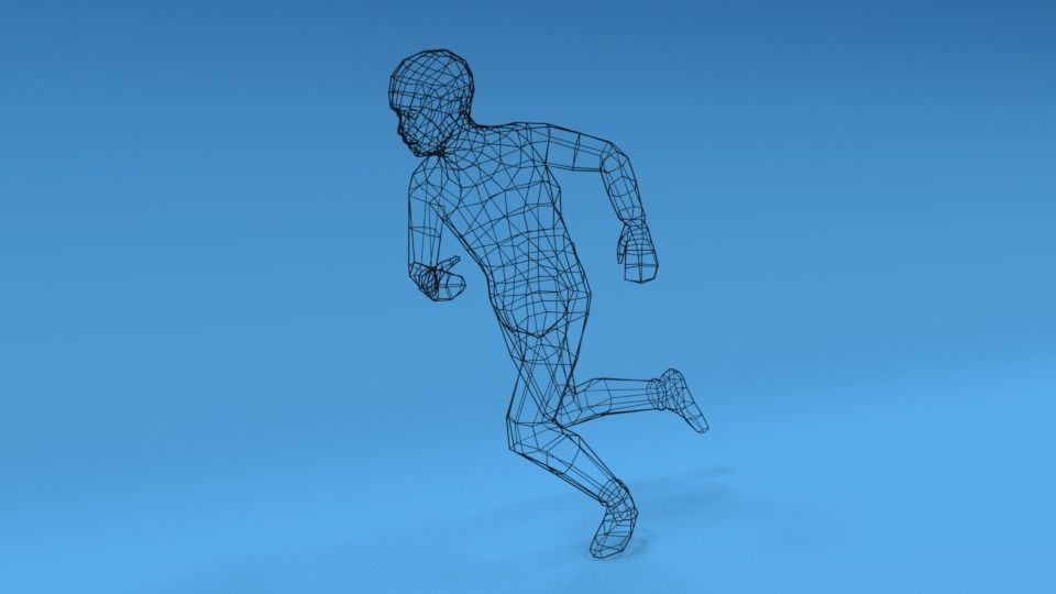 Low Poly Kid Running Low-poly 3D model_9