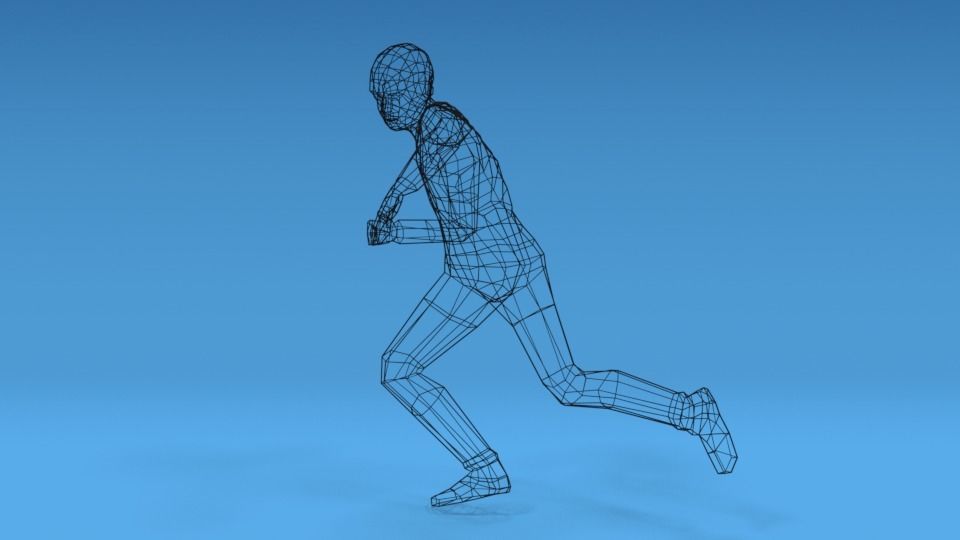 Low Poly Kid Running Low-poly 3D model_11