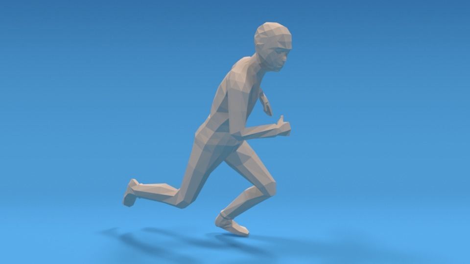 Low Poly Kid Running Low-poly 3D model_6