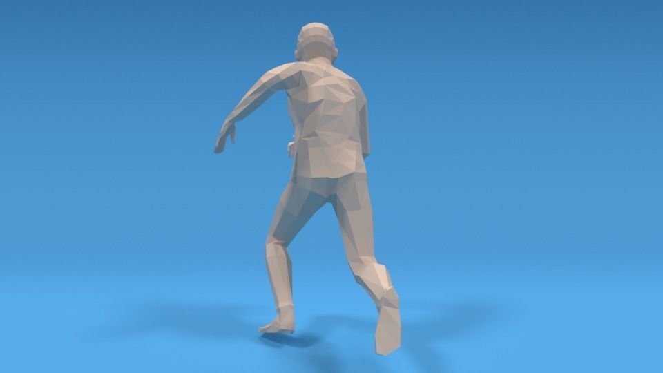 Low Poly Kid Running Low-poly 3D model_3