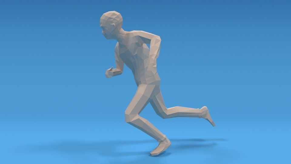 Low Poly Kid Running Low-poly 3D model_1