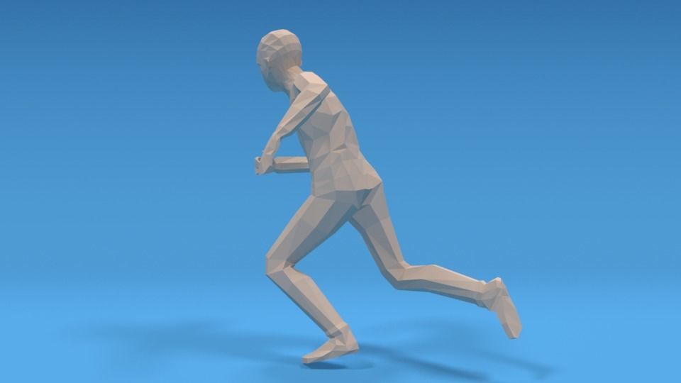 Low Poly Kid Running Low-poly 3D model_2