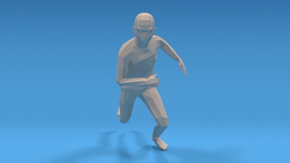 Low Poly Kid Running Low-poly 3D model_7
