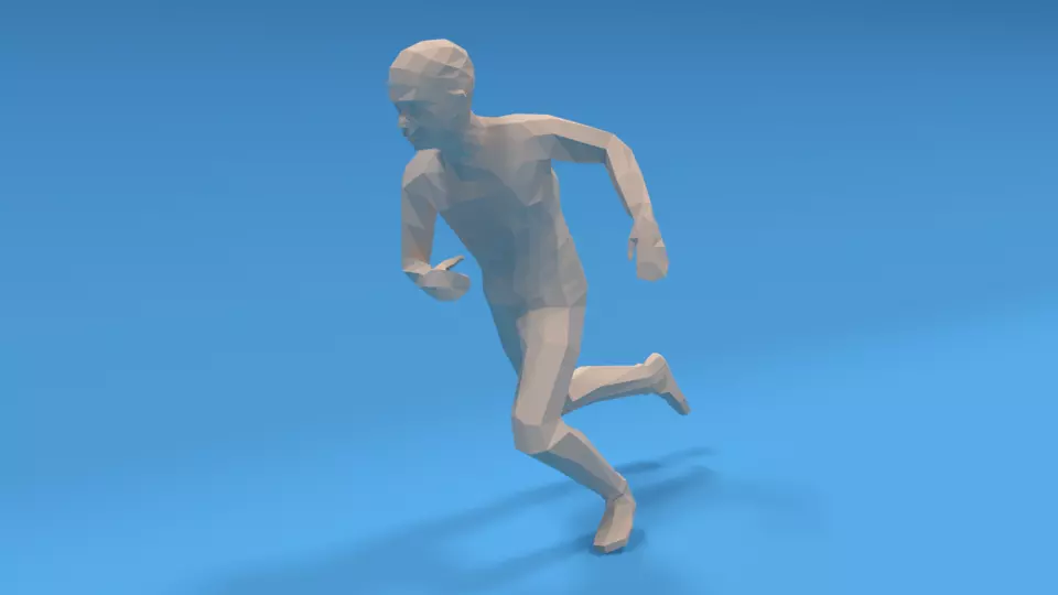 Low Poly Kid Running Low-poly 3D model_0