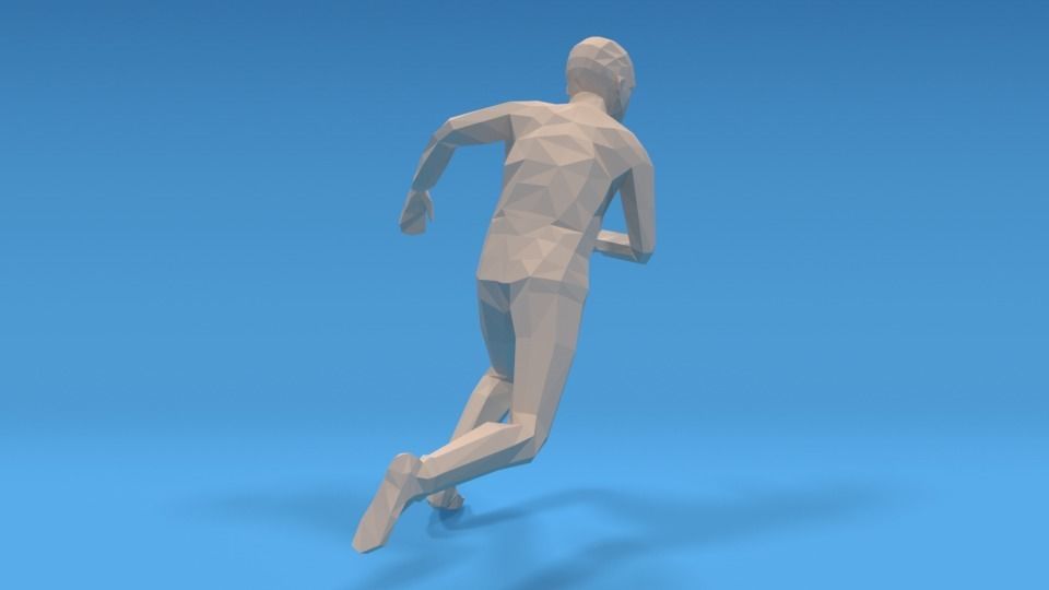 Low Poly Kid Running Low-poly 3D model_4
