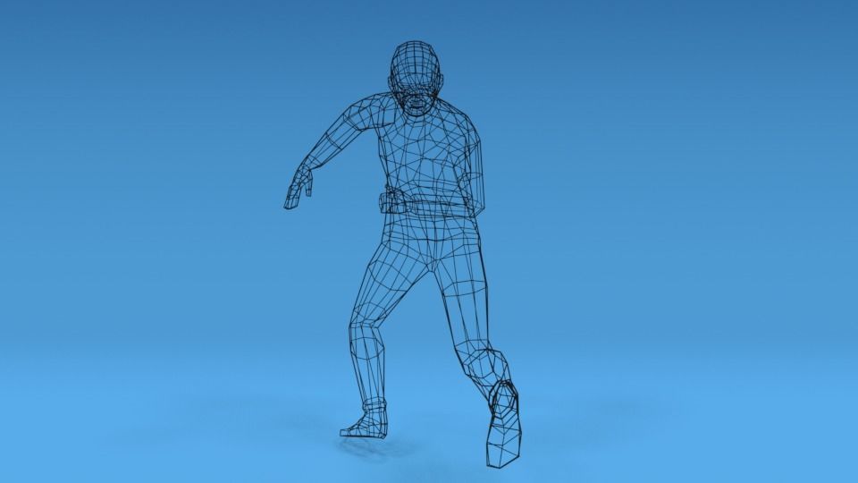 Low Poly Kid Running Low-poly 3D model_12