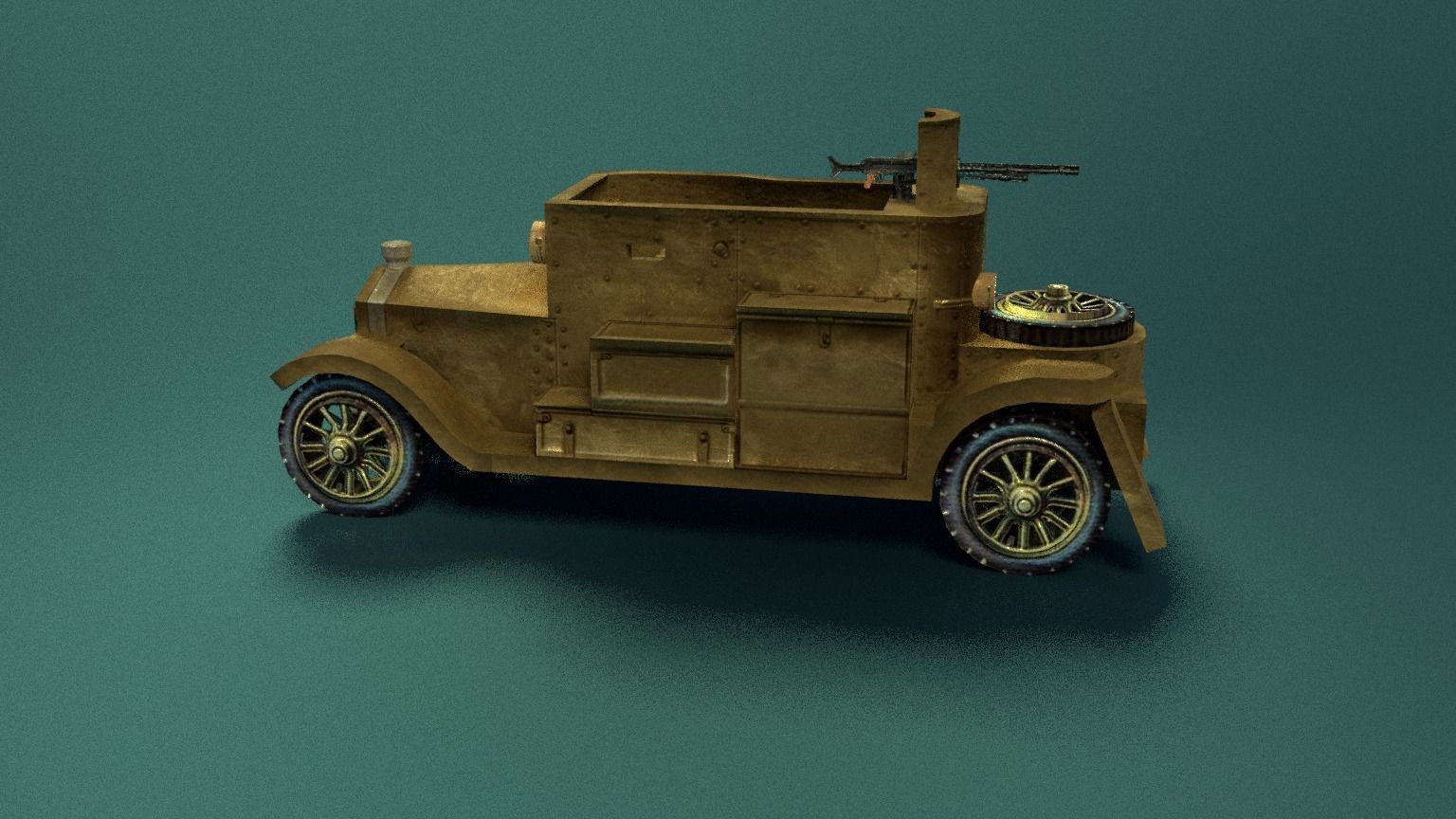 Minerva Armored Car with texture Low-poly 3D model_3