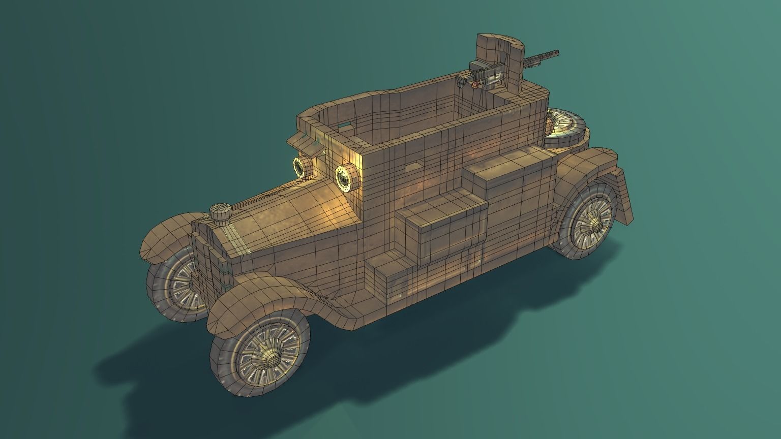 Minerva Armored Car with texture Low-poly 3D model_16