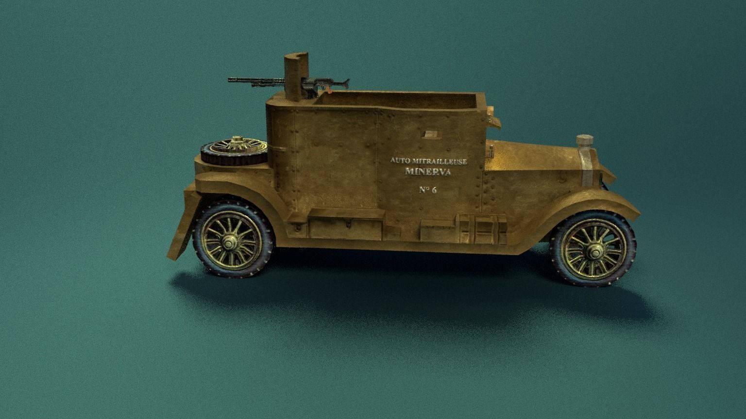 Minerva Armored Car with texture Low-poly 3D model_7