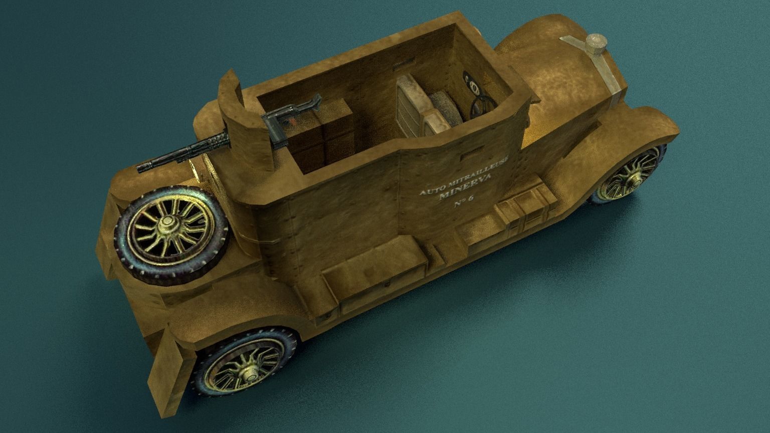 Minerva Armored Car with texture Low-poly 3D model_11