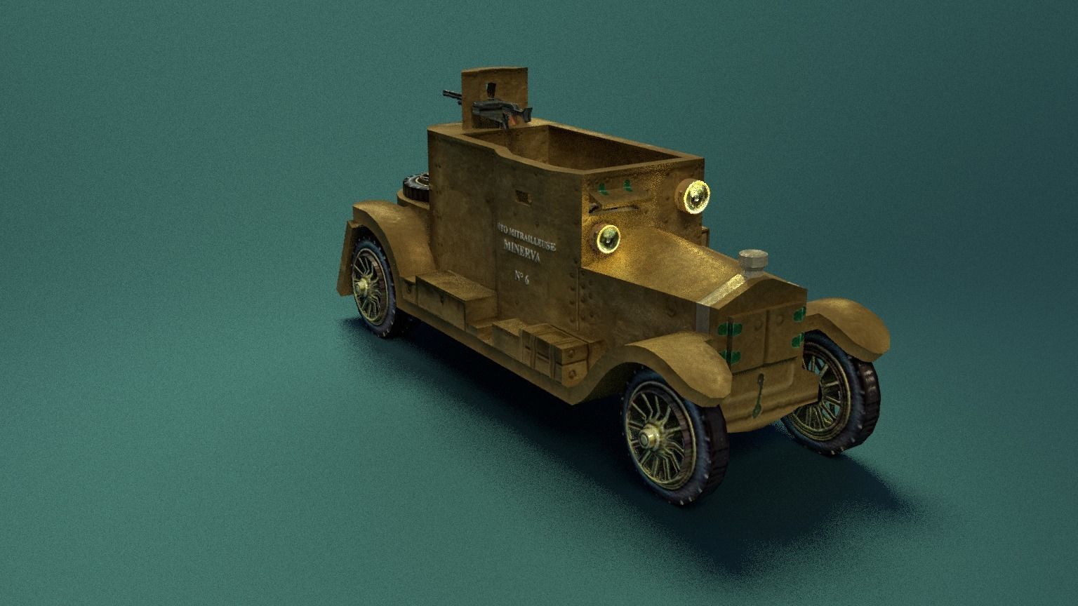 Minerva Armored Car with texture Low-poly 3D model_8