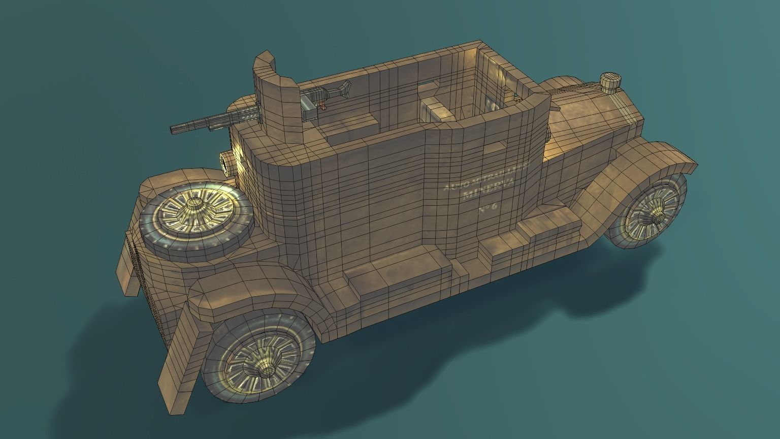 Minerva Armored Car with texture Low-poly 3D model_17