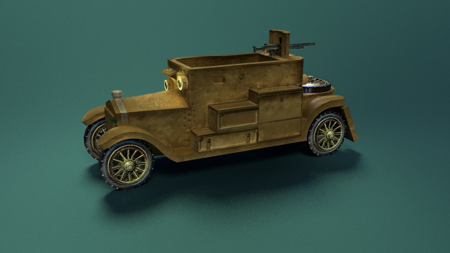Minerva Armored Car with texture Low-poly 3D model_2