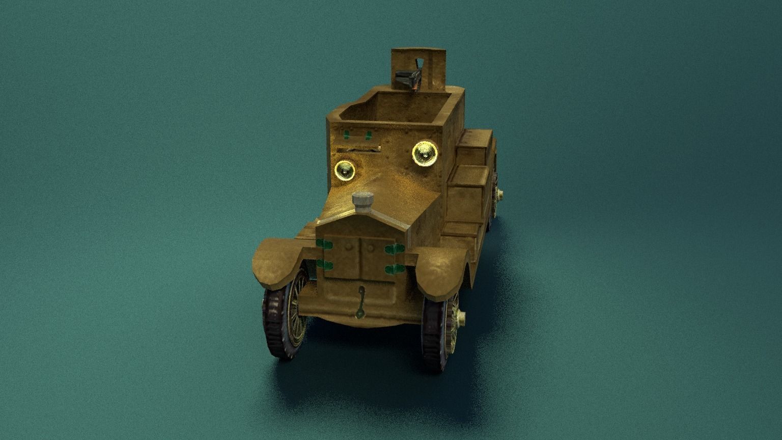 Minerva Armored Car with texture Low-poly 3D model_9