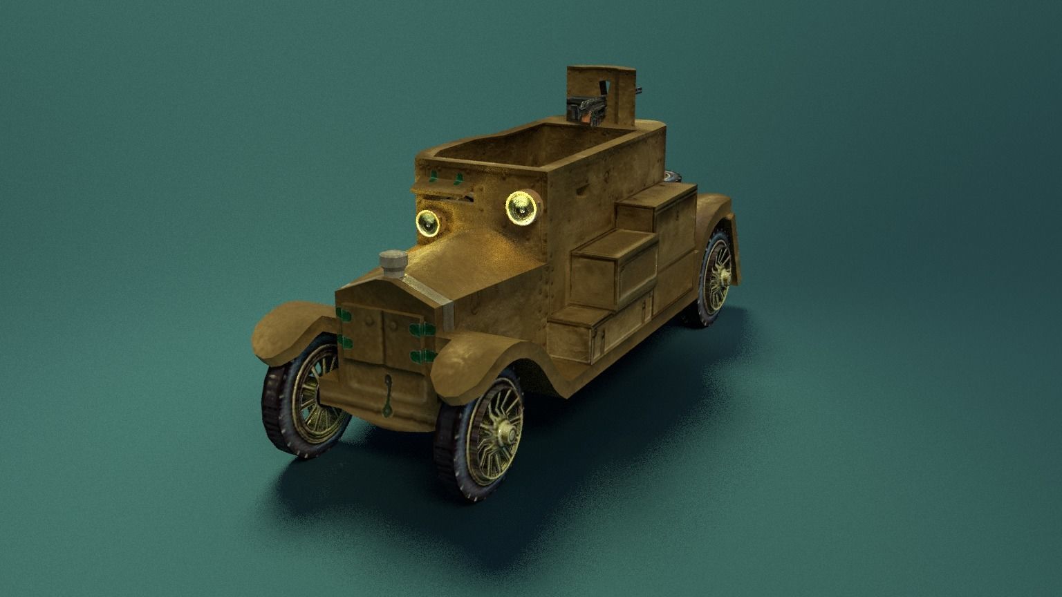 Minerva Armored Car with texture Low-poly 3D model_1