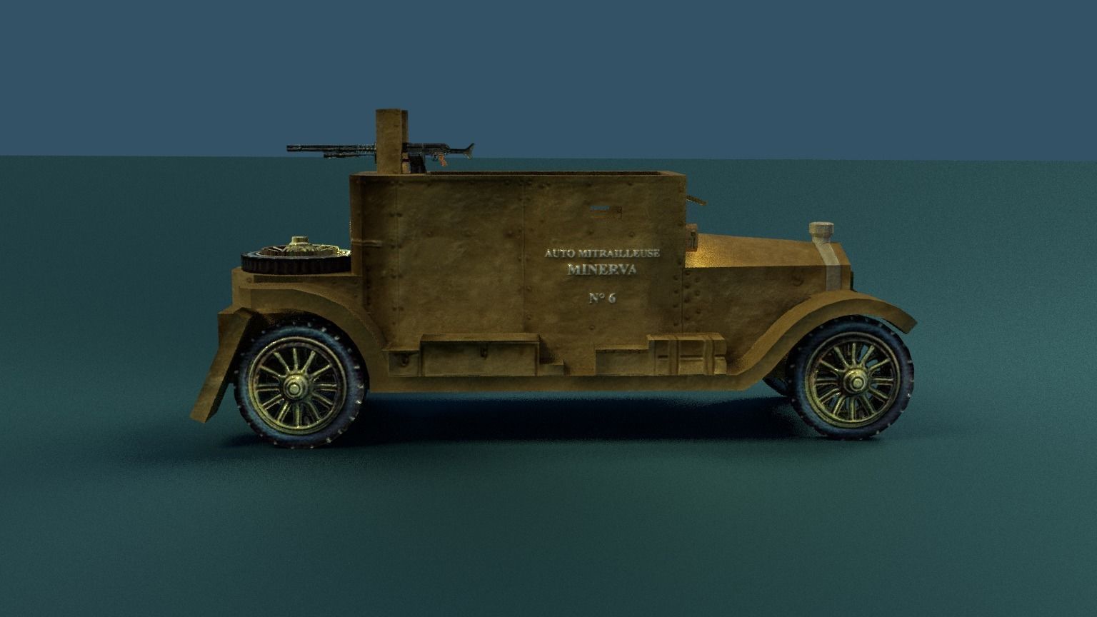Minerva Armored Car with texture Low-poly 3D model_14