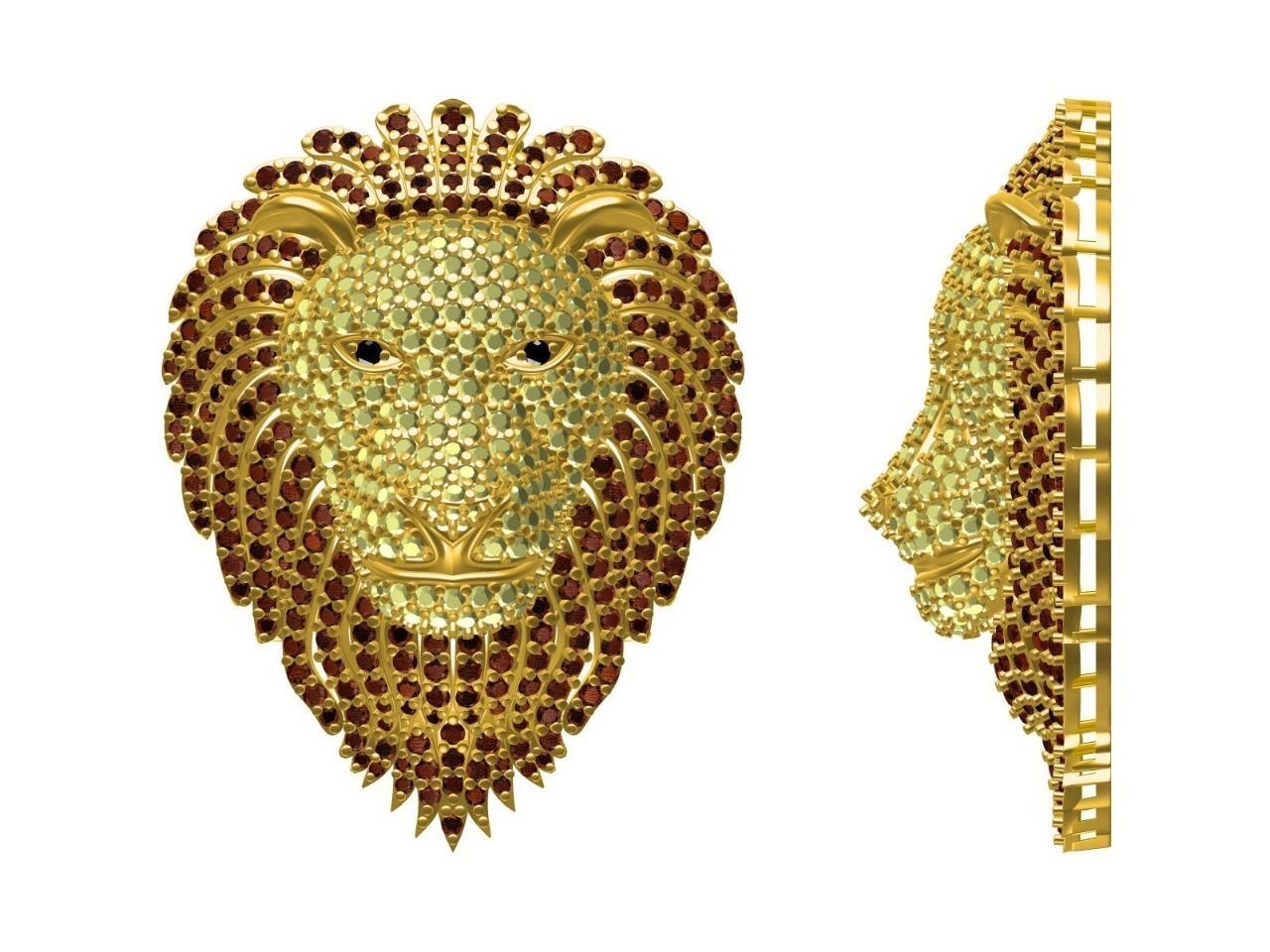Lion Pendant  3D print model_2