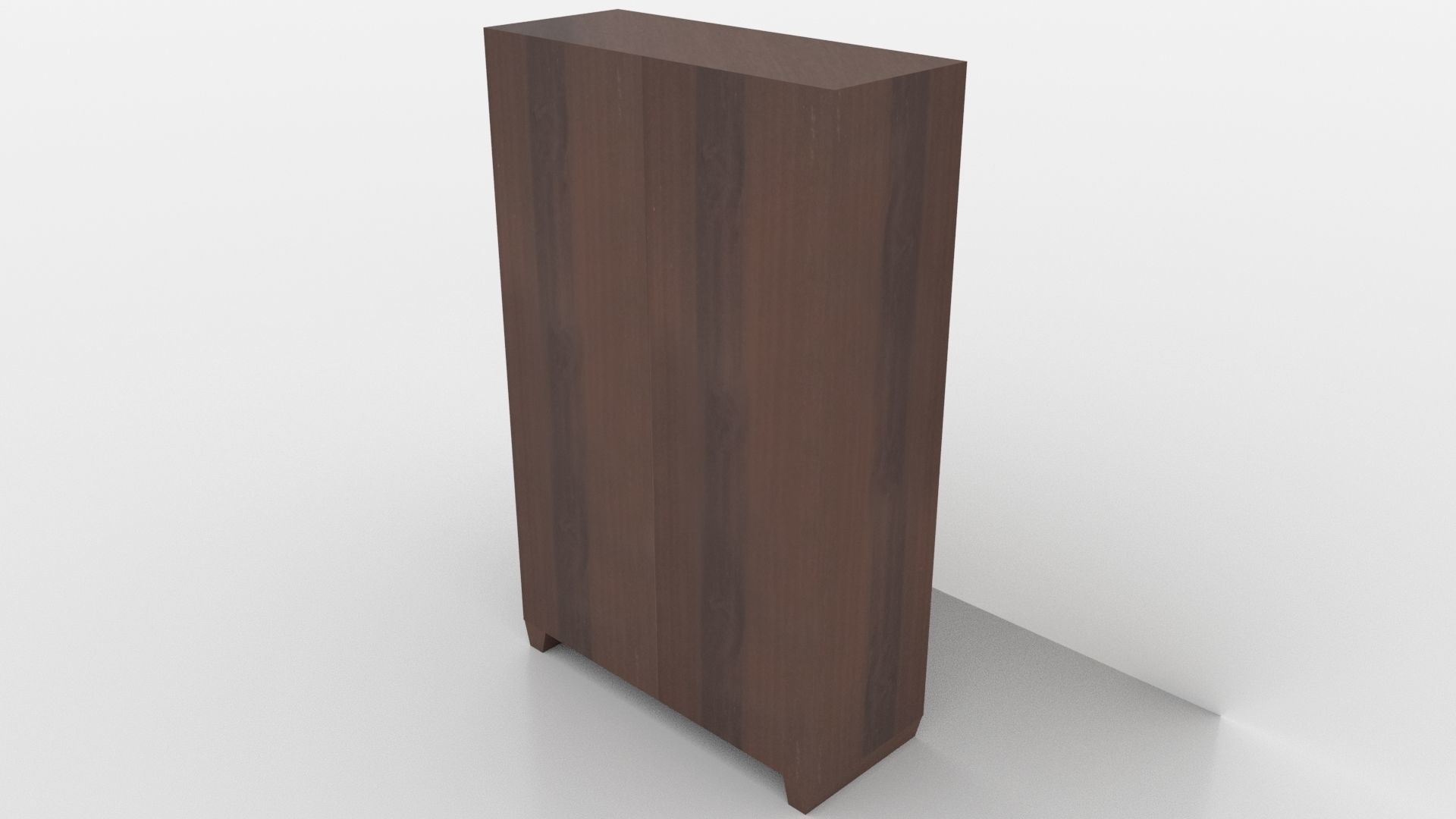 cupboard wooden wardrobe with mirror Low-poly 3D model_2