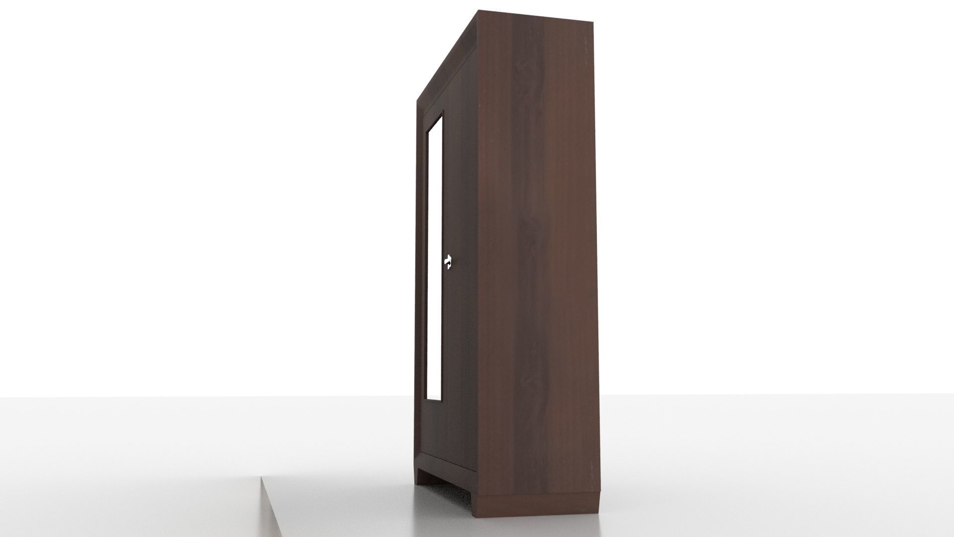cupboard wooden wardrobe with mirror Low-poly 3D model_3