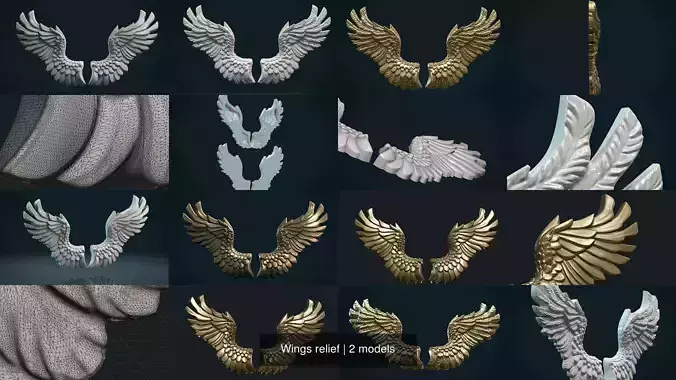Wings relief 3D Model Collection