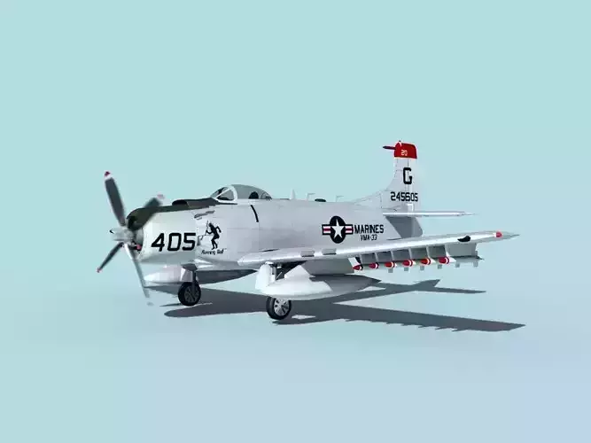 Douglas A-1H Skyraider V21 USMC 3D model