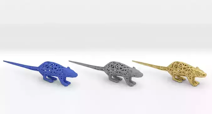 Rat 3d Print golden 3D print model