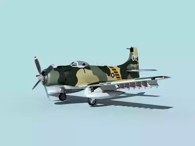 Douglas A-1H Skyraider  V23 SVAF 3D model