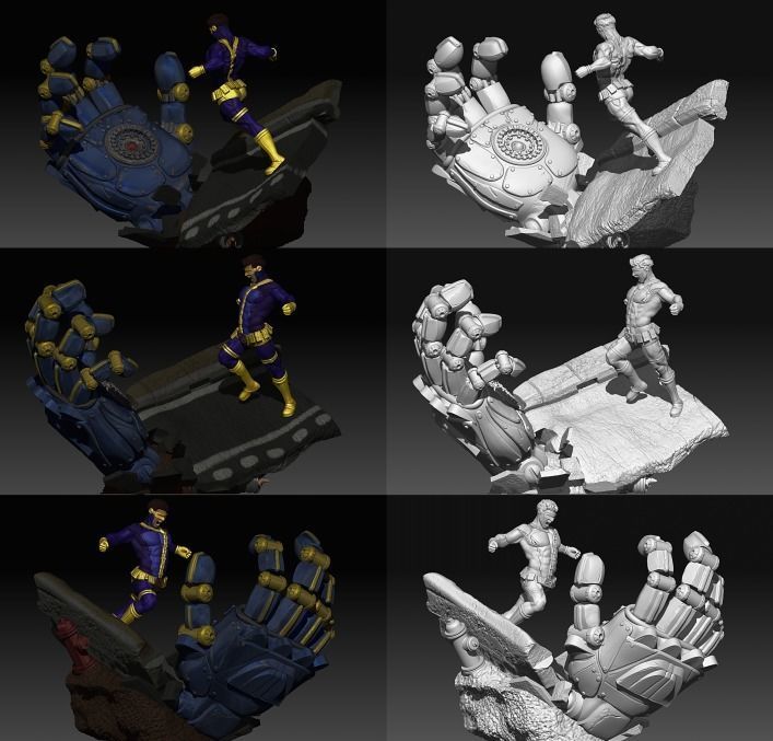 X-men Cyclop VS Sentinel 3D print model_7