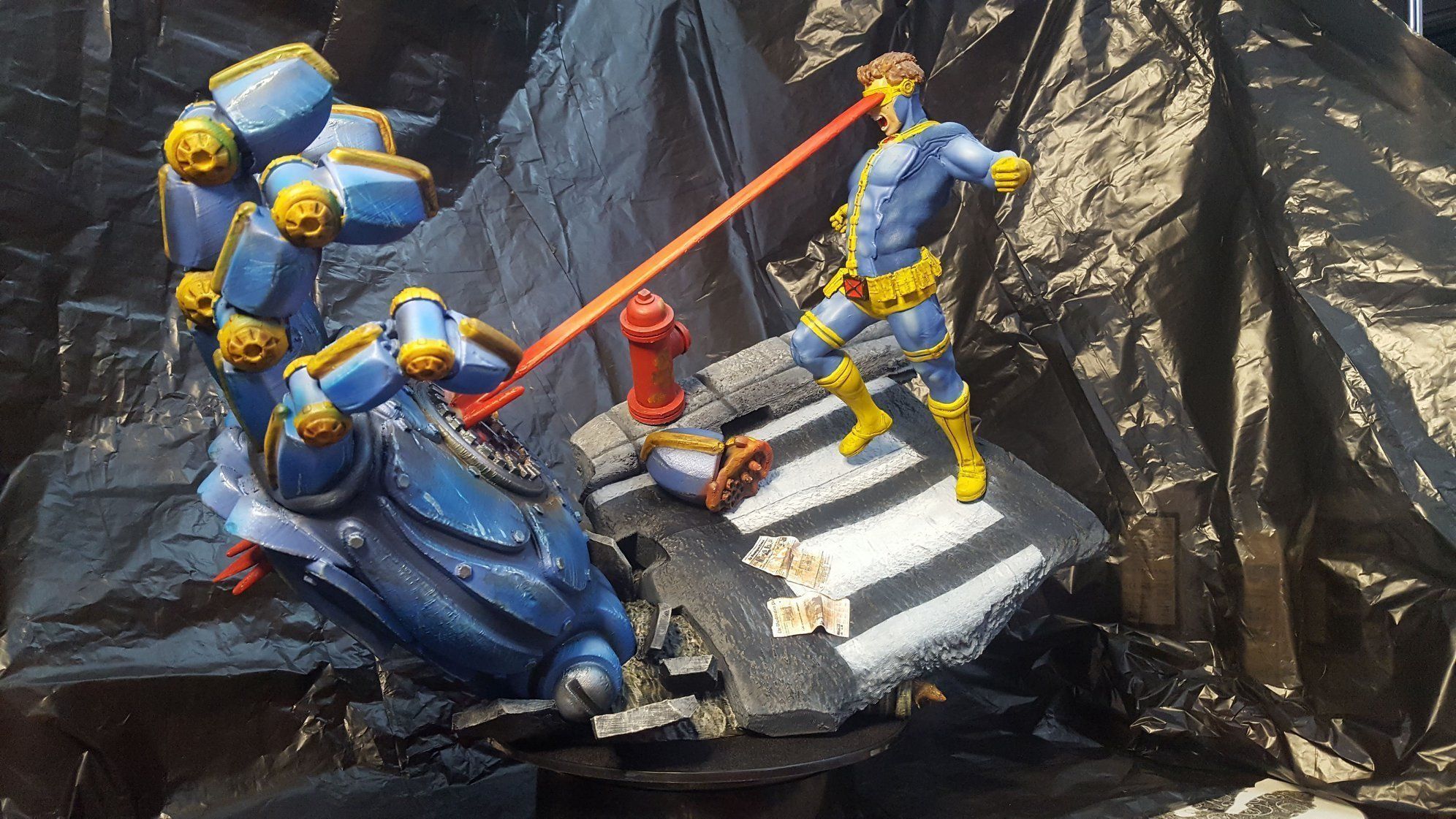 X-men Cyclop VS Sentinel 3D print model_1