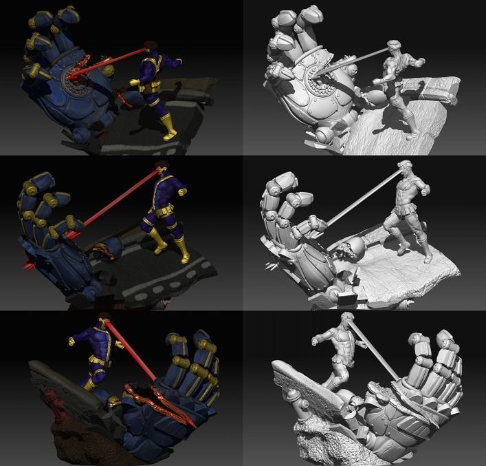 X-men Cyclop VS Sentinel 3D print model_8