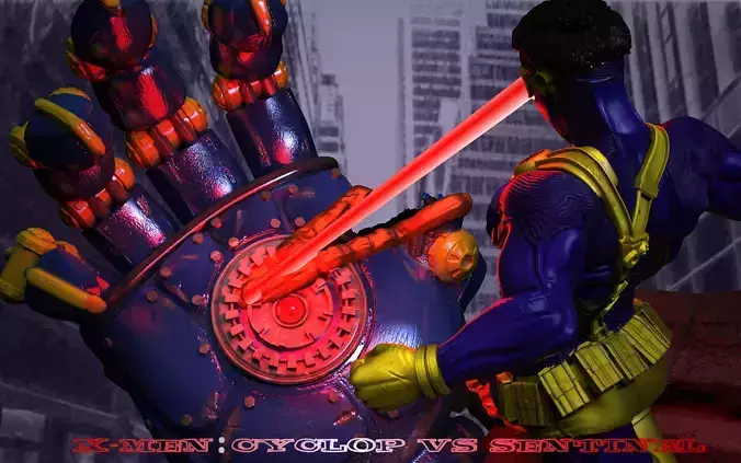 X-men Cyclop VS Sentinel