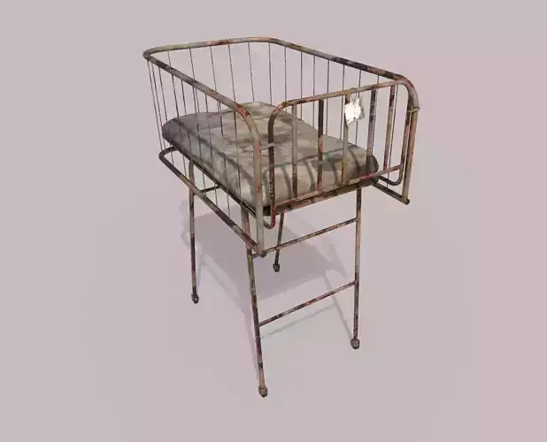 Vintage Worn Hospital Baby Crib