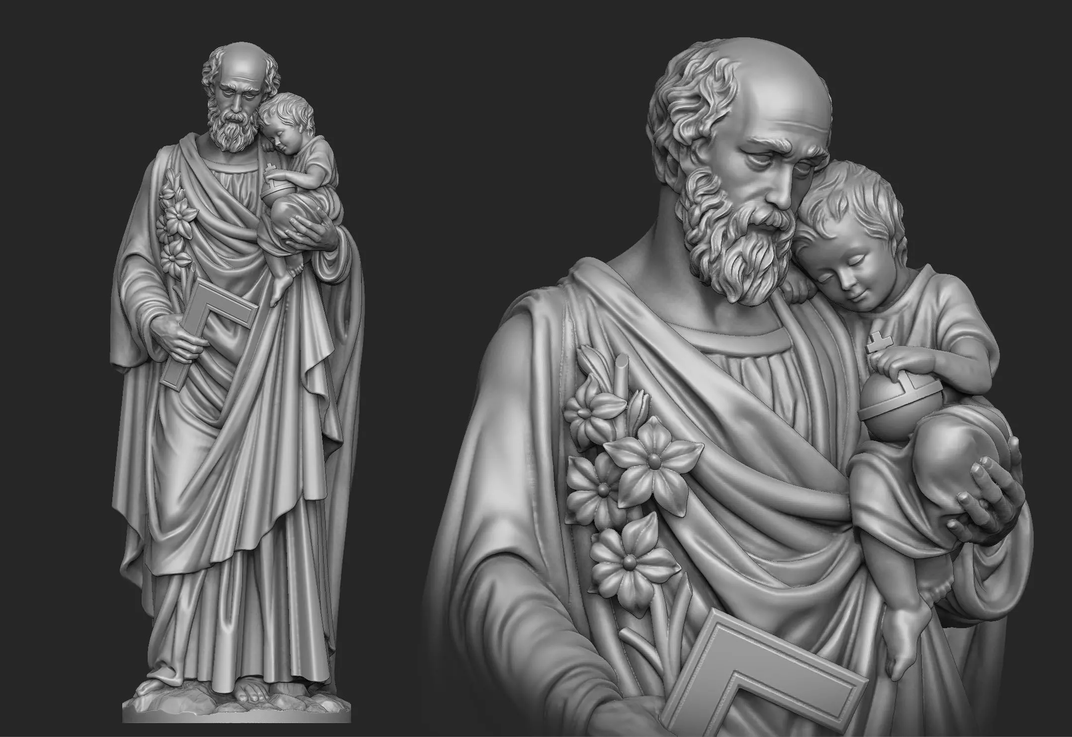 Saint Joseph Statue 3D print model