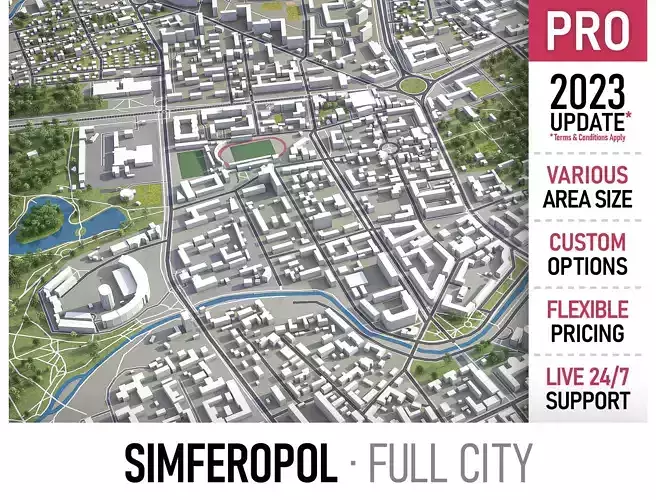 Simferopol  Low-poly 3D model