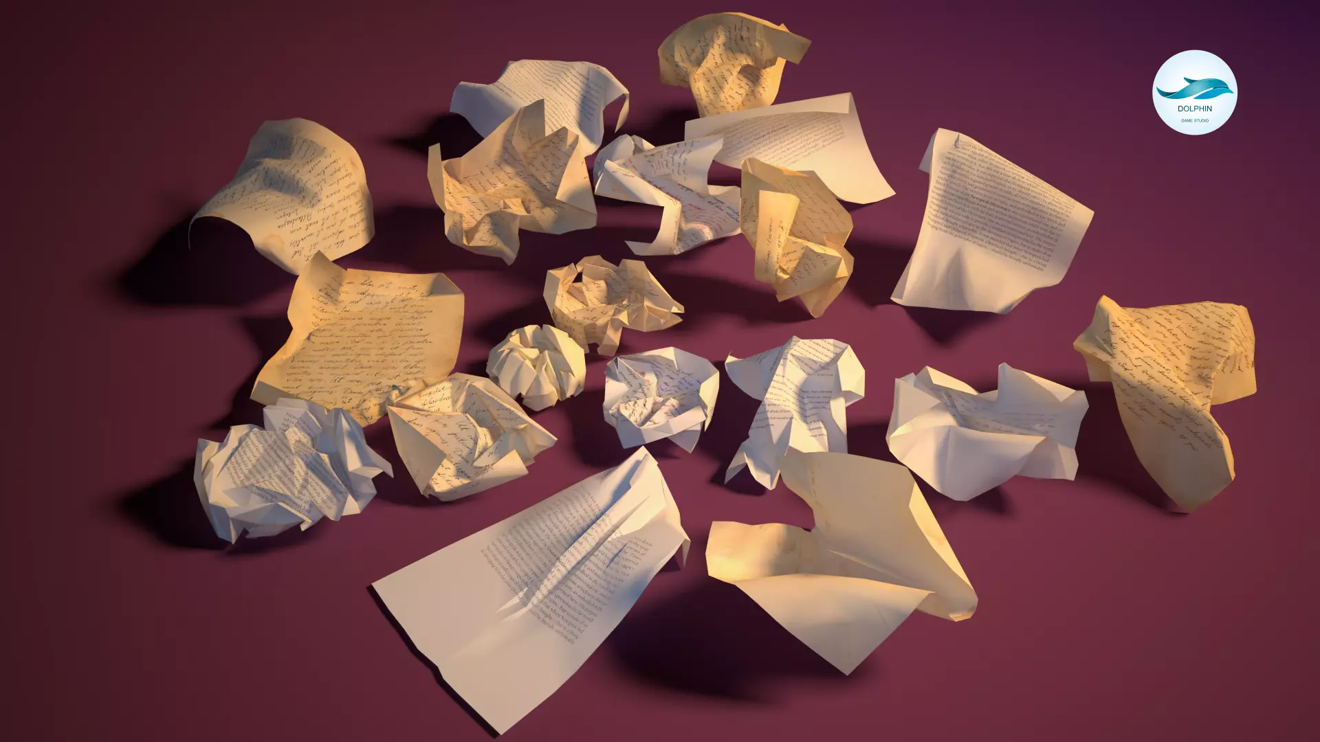 20 Crumpled paper Pack Low-poly 3D model_0