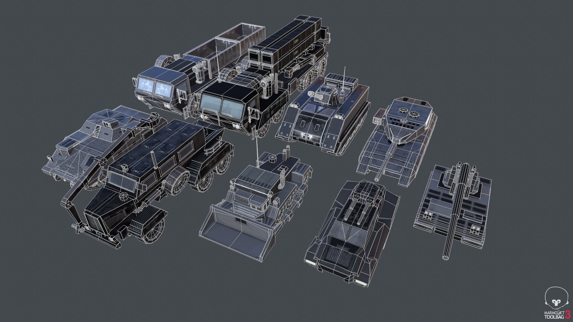 Tanks for RTS Game Pack Low-poly 3D model_1