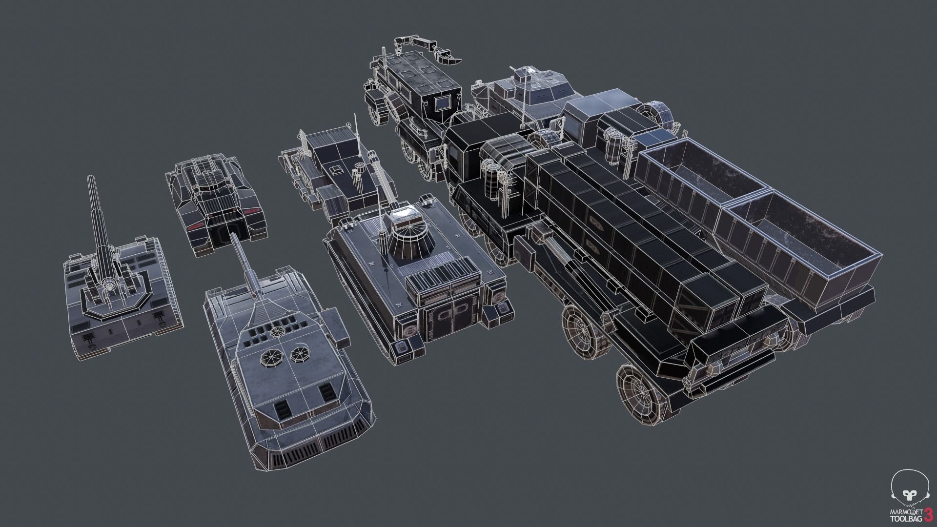 Tanks for RTS Game Pack Low-poly 3D model_5