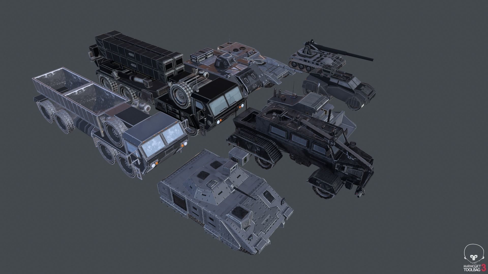 Tanks for RTS Game Pack Low-poly 3D model_3