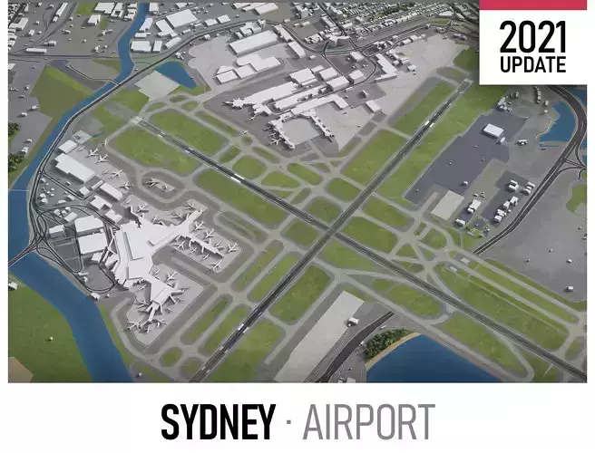 Sydney Airport Low-poly 3D model