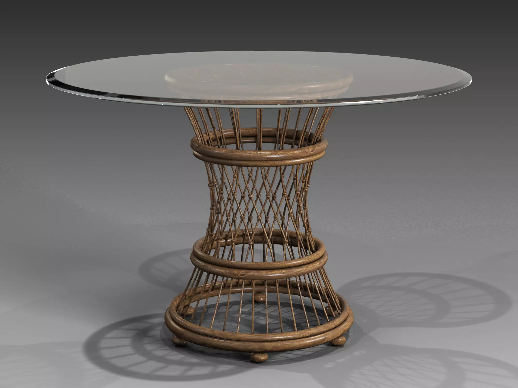 Aruba Glass Top Round Dining Table 3D model