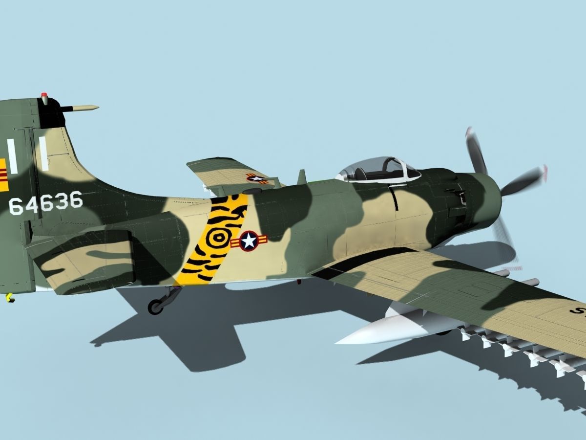 Douglas A-1H Skyraider V24 SVAF 3D model_5