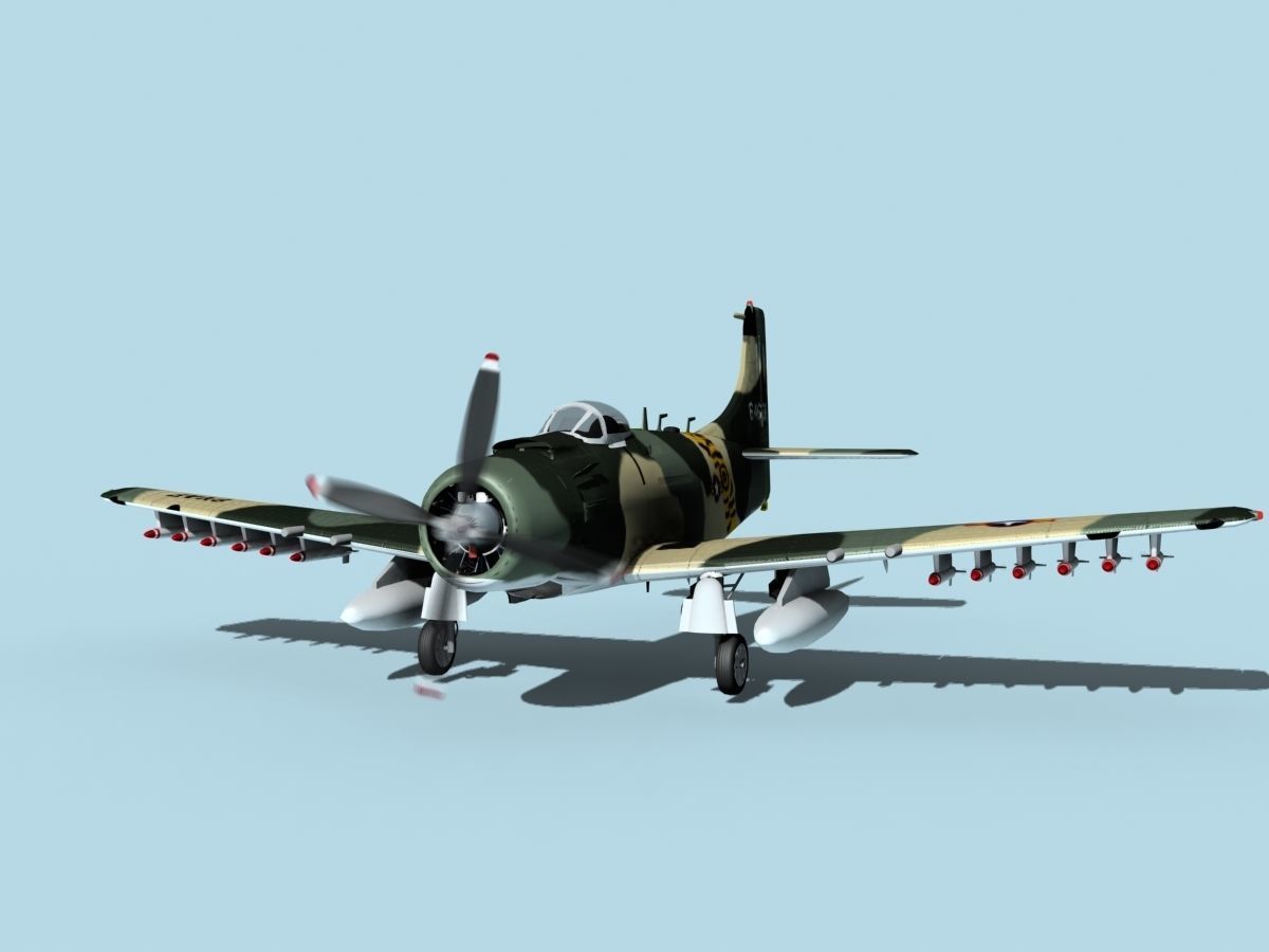 Douglas A-1H Skyraider V24 SVAF 3D model_1