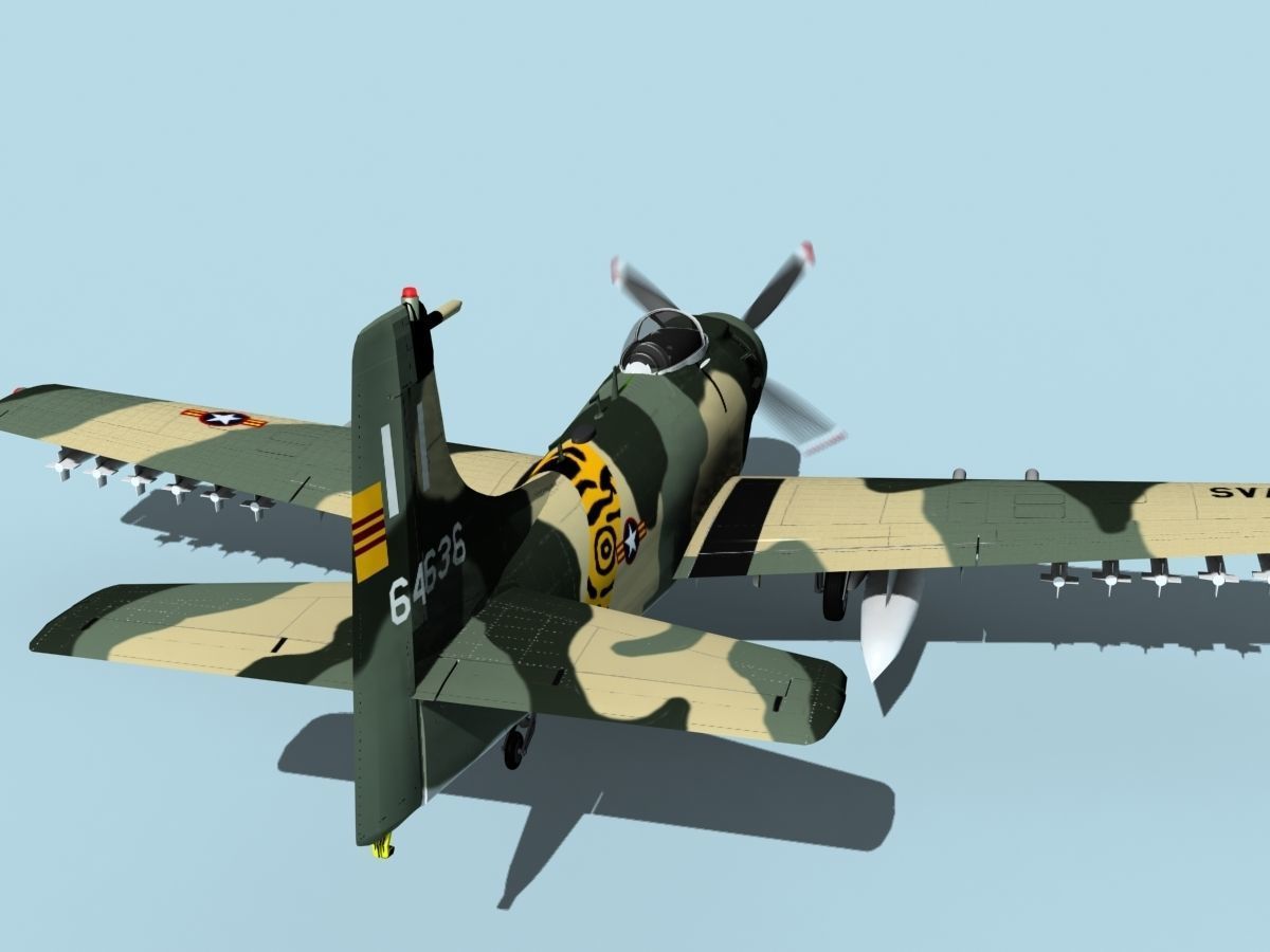 Douglas A-1H Skyraider V24 SVAF 3D model_6