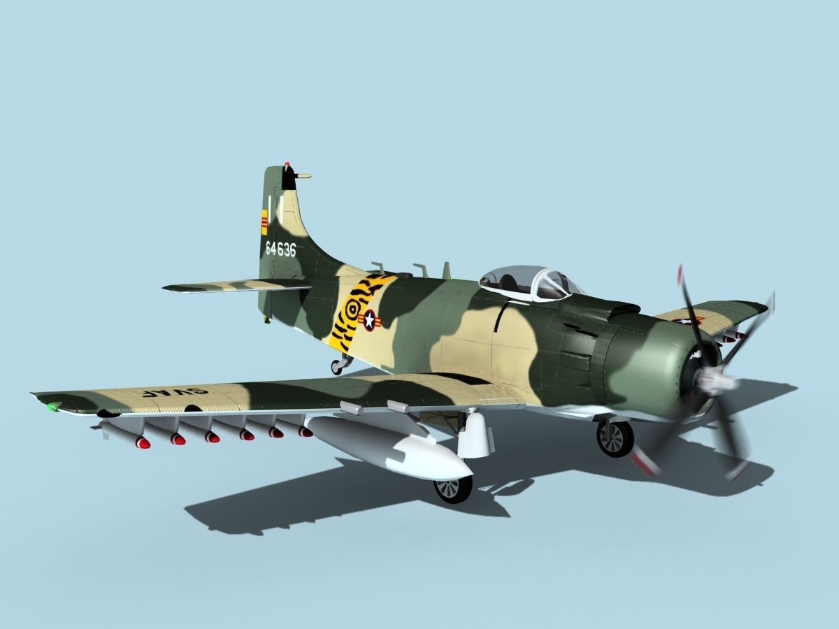Douglas A-1H Skyraider V24 SVAF 3D model_3