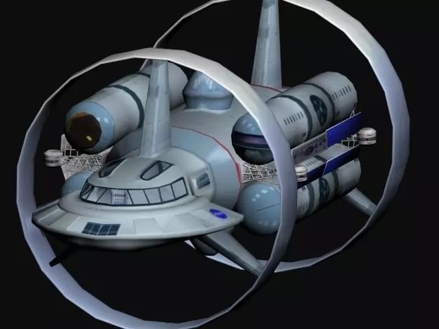 spacecraft spaceship with wheels Low-poly 3D model